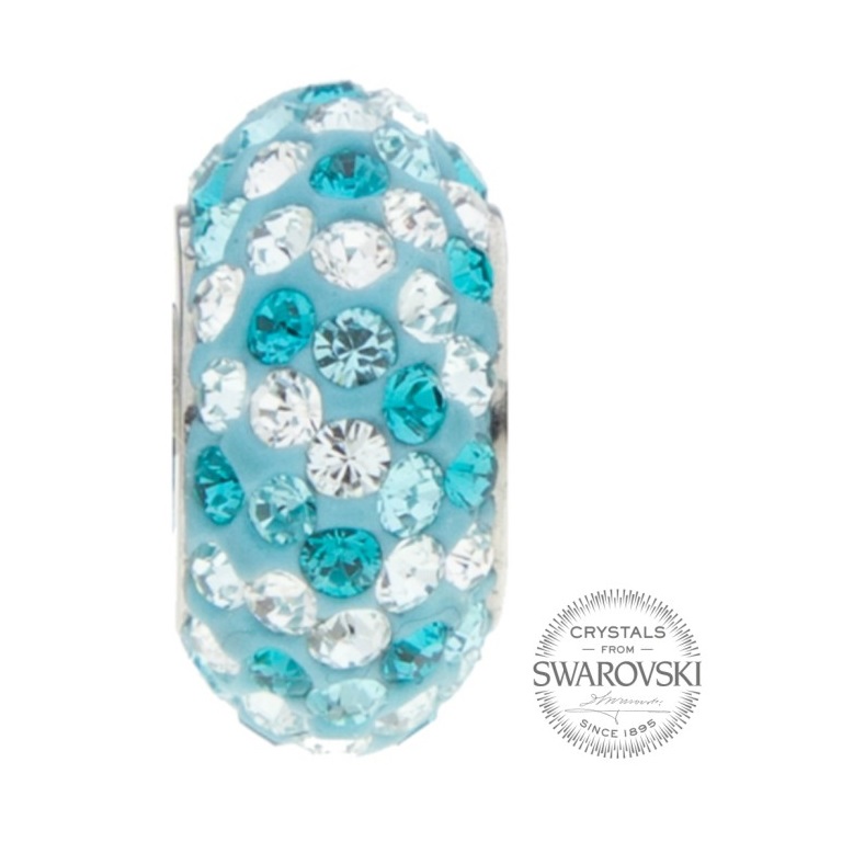 Korálek s krystaly Swarovski - MIX BLUE ZIRCON Light Steel 1/1