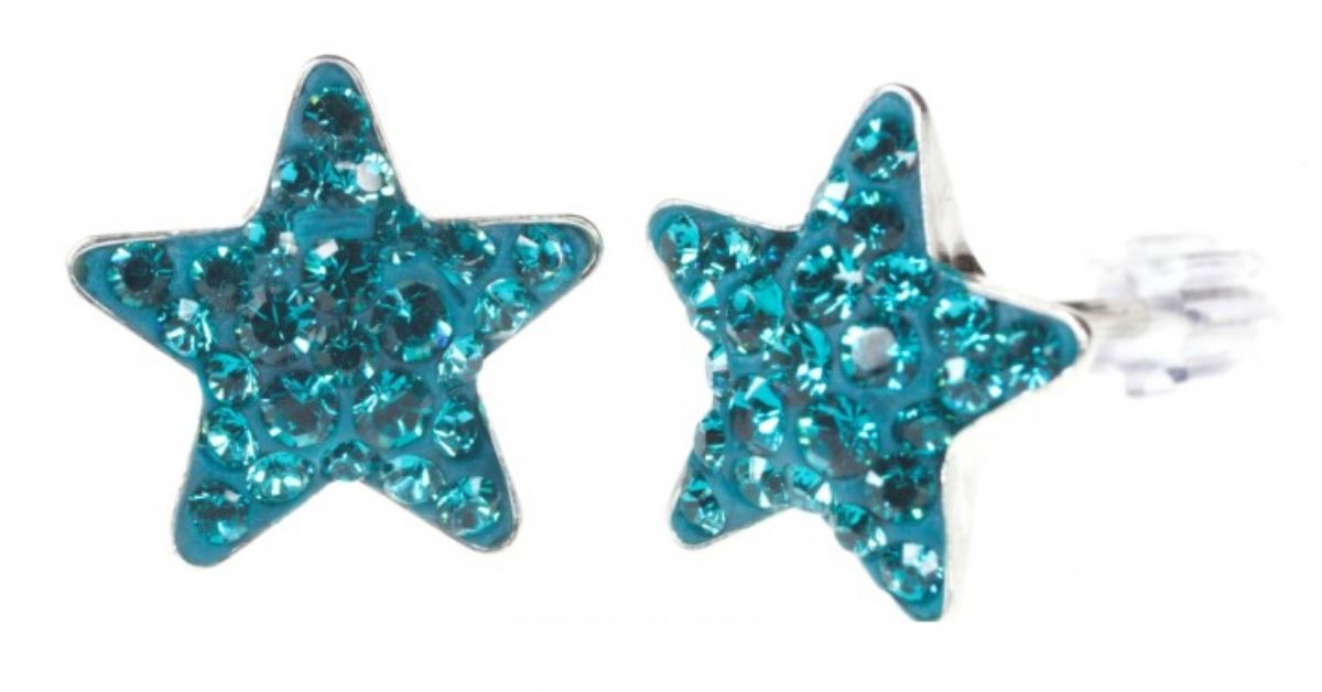 Náušnice SWAROVSKI krystaly - Sparkly hvězda blue zircon 1/1
