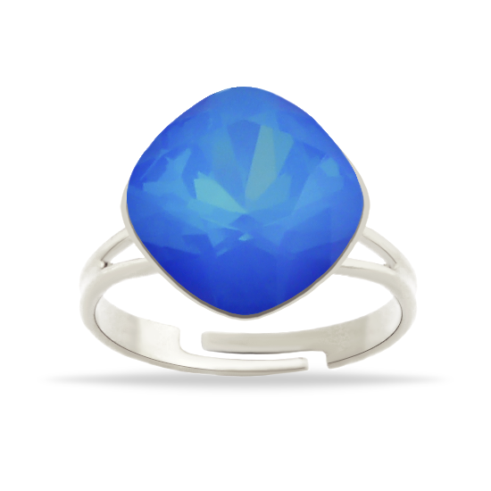 Prsten Swarovski Elements - Kosočtverec Opal blue 1/1