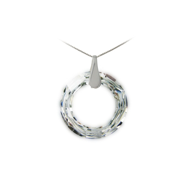 Swarovski stříbrný náhrdelník - Cosmic ring čirý 1/2