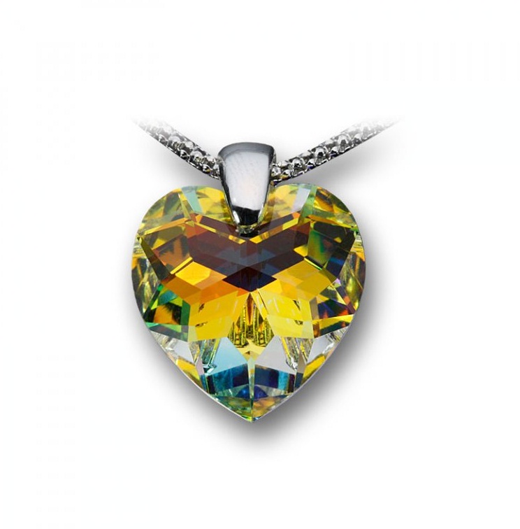 Stříbrný náhrdelník SWAROVSKI - Srdce speciál crystal 1/2